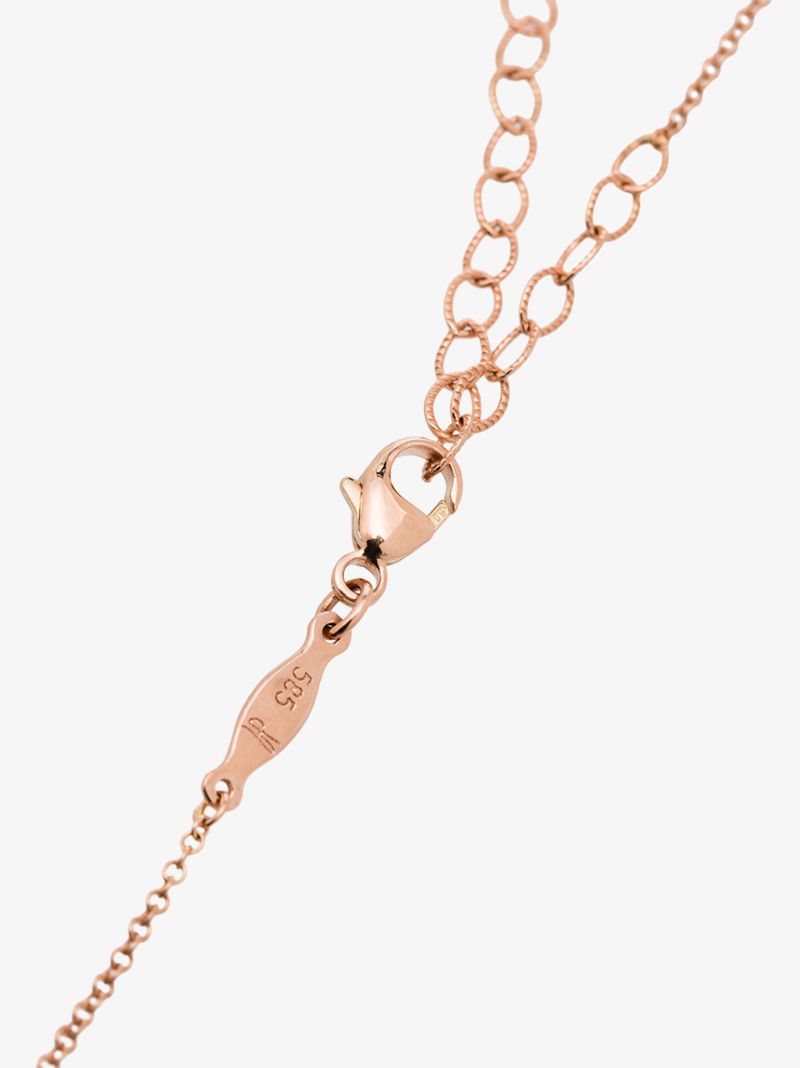 14k Rose Gold Turquoise Aquamarine Diamond Necklace