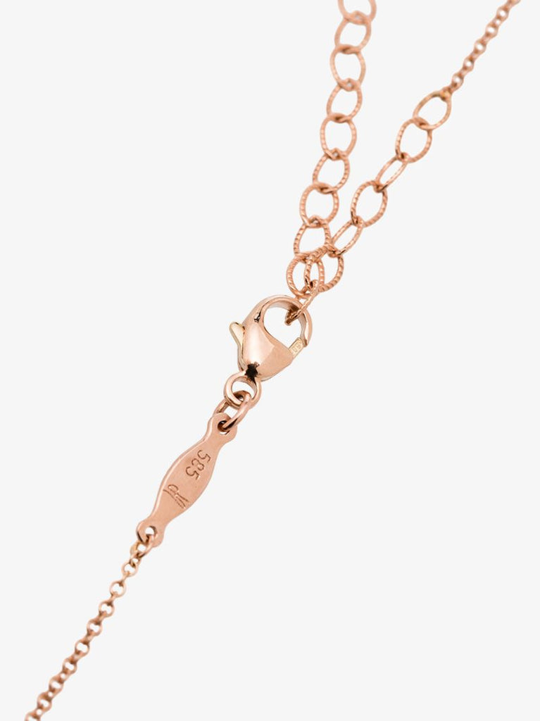 14k Rose Gold Turquoise Aquamarine Diamond Necklace