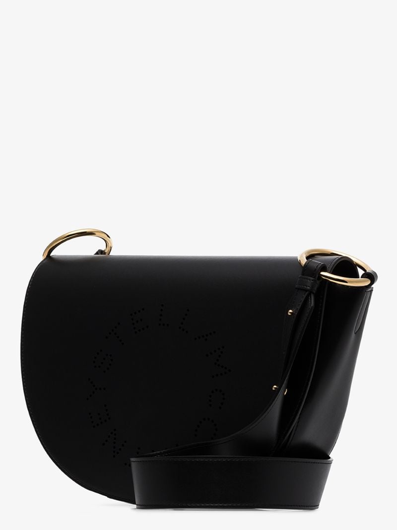 Black Perforated Logo Cross Body Bag