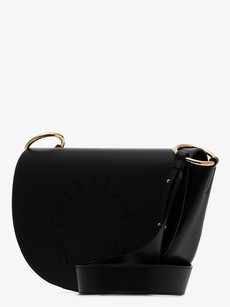 Black Perforated Logo Cross Body Bag