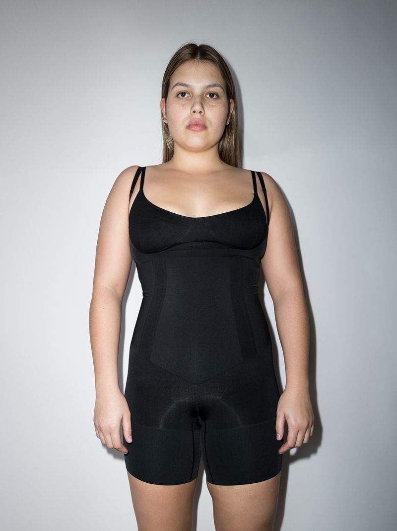 Black Oncore Sculpting Open Bust Bodysuit