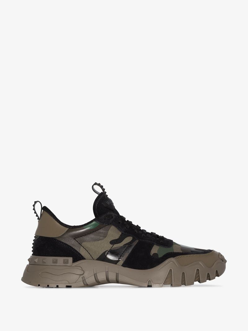 Green and Black Rockrunner Plus Camouflage Sneakers