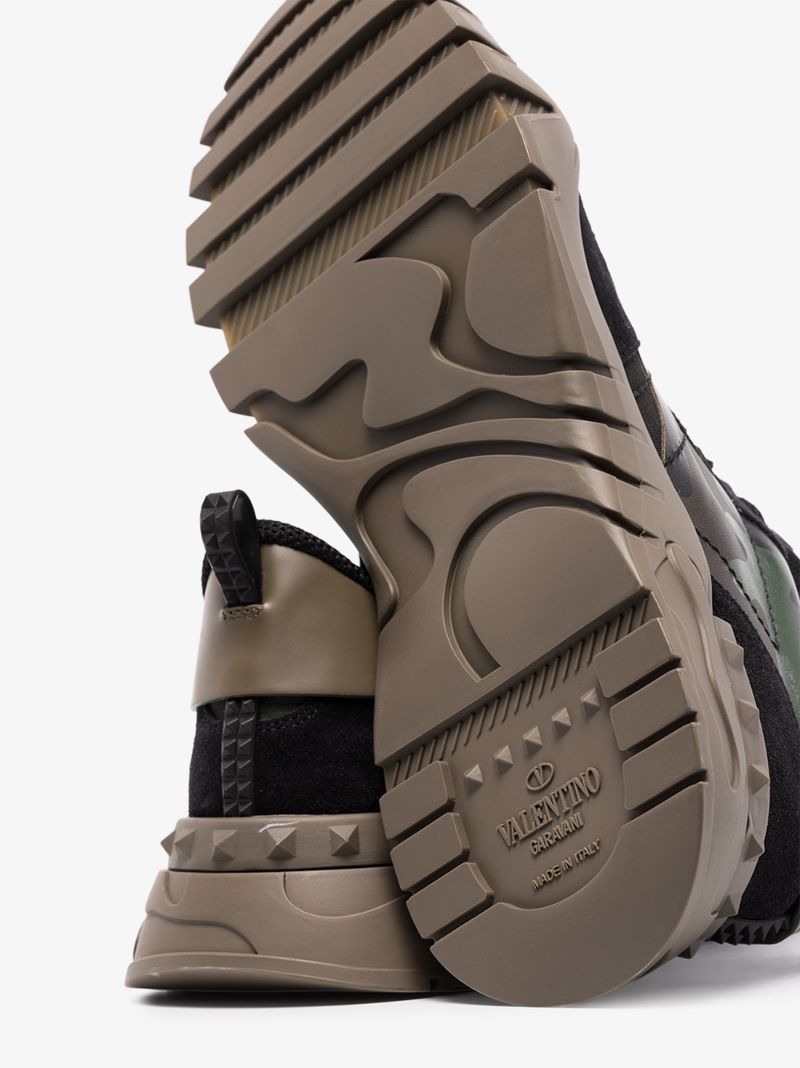 Green and Black Rockrunner Plus Camouflage Sneakers