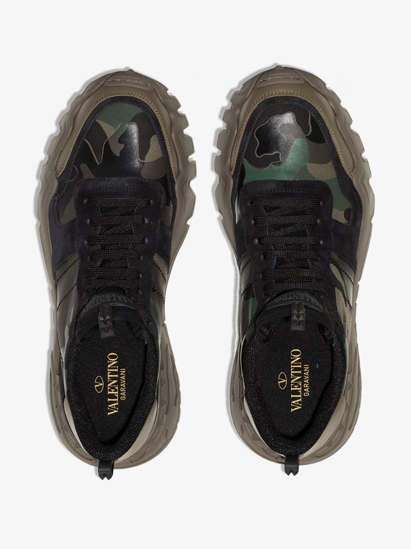 Green and Black Rockrunner Plus Camouflage Sneakers