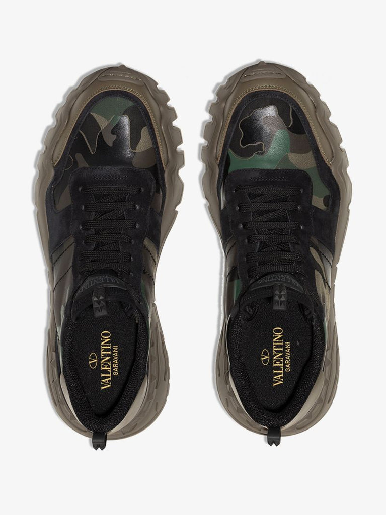Green and Black Rockrunner Plus Camouflage Sneakers