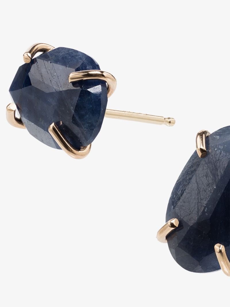 14k Yellow Gold Sapphire Stud Earrings