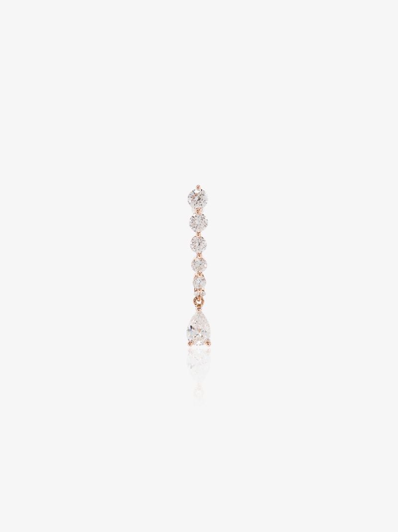 18k Rose Gold Small Rope Diamond Drop Earring