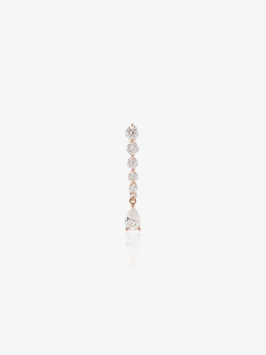 18k Rose Gold Small Rope Diamond Drop Earring