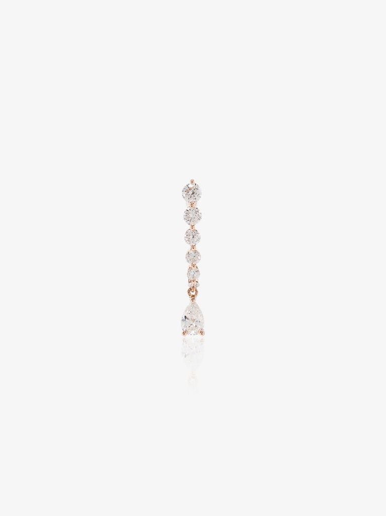 18k Rose Gold Small Rope Diamond Drop Earring