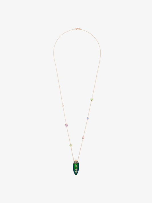18k Rose Gold Scarab Pop Art Necklace
