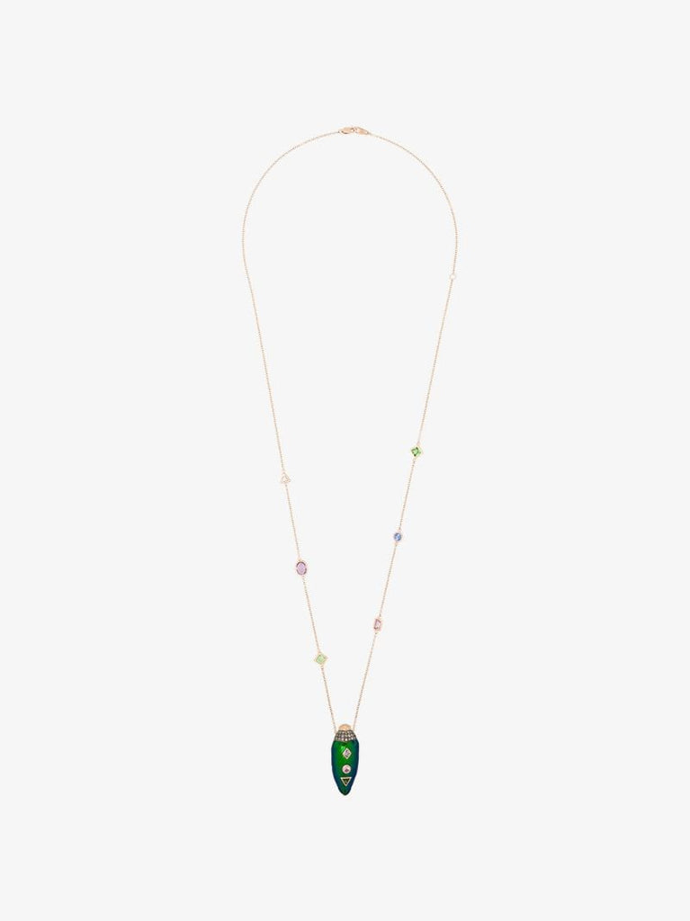 18k Rose Gold Scarab Pop Art Necklace