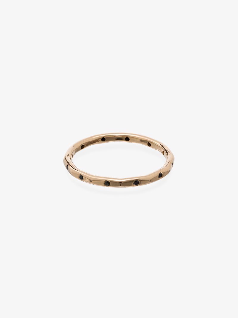 14k Yellow Gold Black Diamond Ring