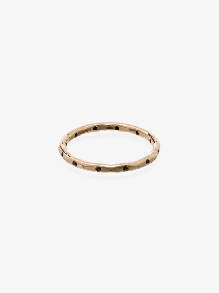 14k Yellow Gold Black Diamond Ring