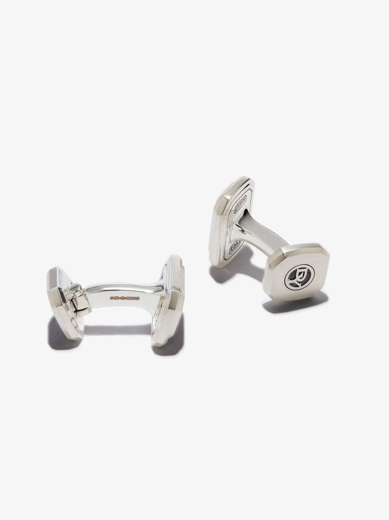 Sterling Silver Deco Black Onyx Cufflinks