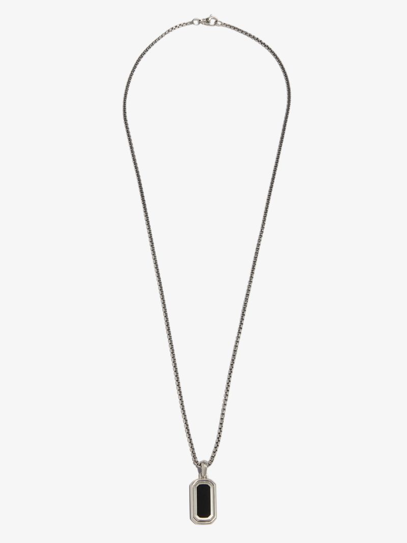 Sterling Silver Deco Onyx Charm