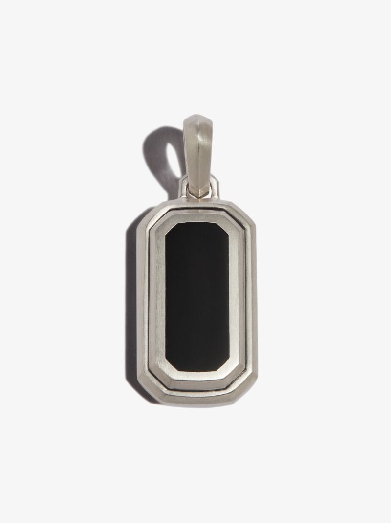 Sterling Silver Deco Onyx Charm