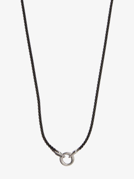 Sterling Silver Ring Charm Box Chain Necklace