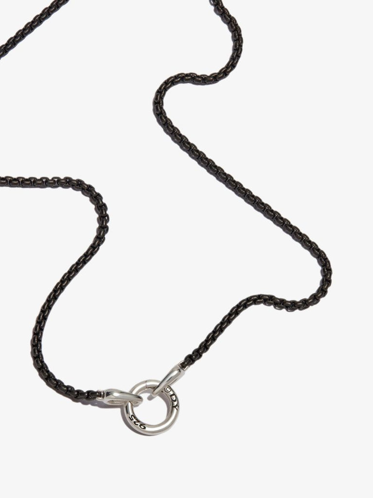 Sterling Silver Ring Charm Box Chain Necklace
