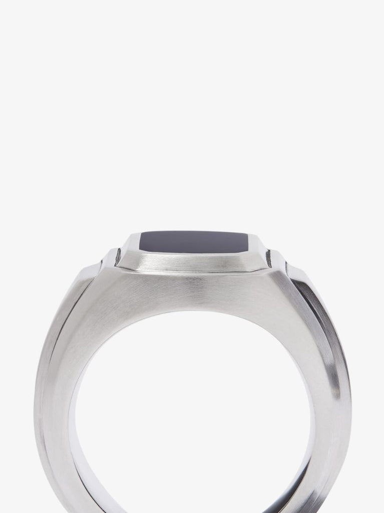 Sterling Silver Deco Onyx Signet Ring
