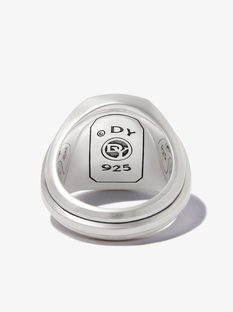 Sterling Silver Deco Onyx Signet Ring