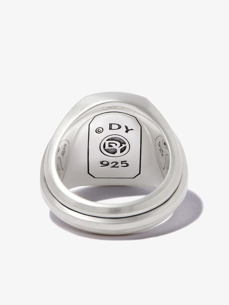 Sterling Silver Deco Onyx Signet Ring