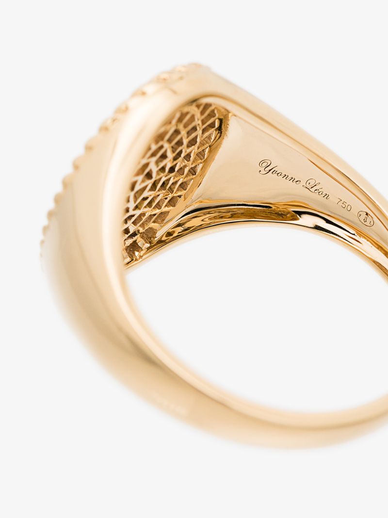 18k Yellow Gold Diamond Signet Ring