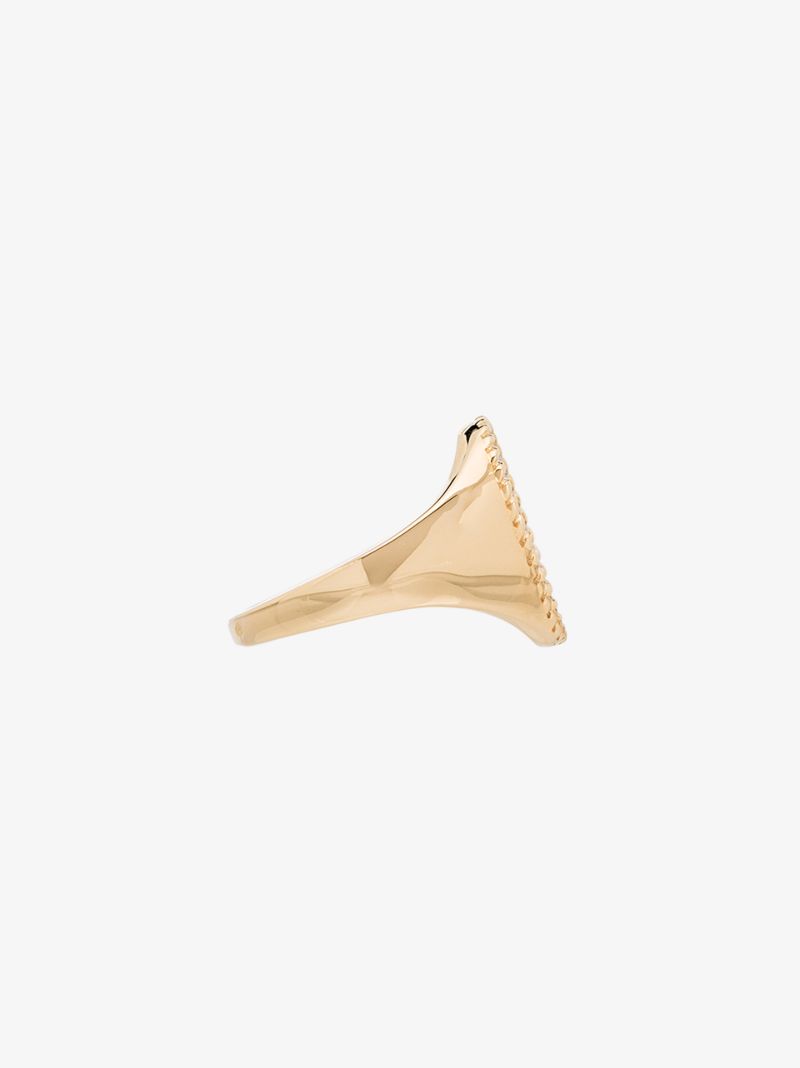 18k Yellow Gold Diamond Signet Ring