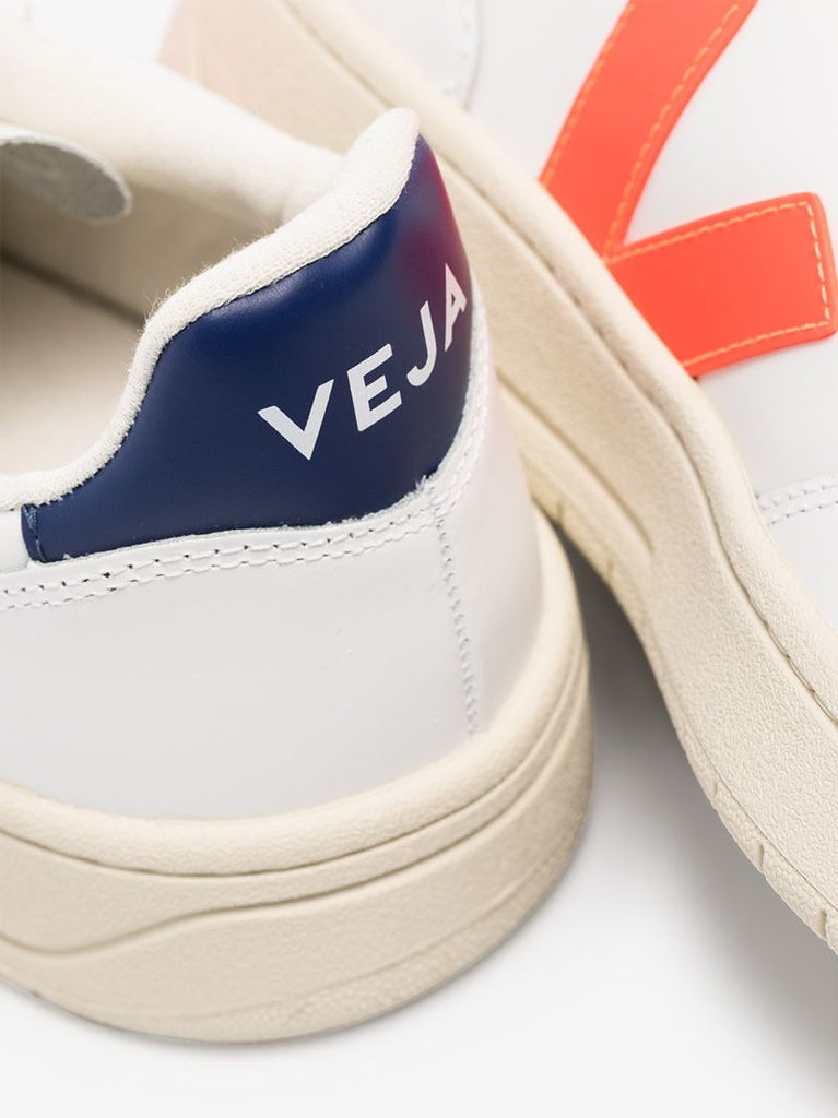 White V-10 Leather Sneakers