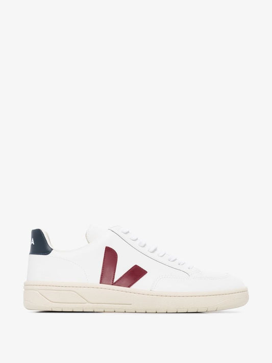 White V-12 Leather Sneakers