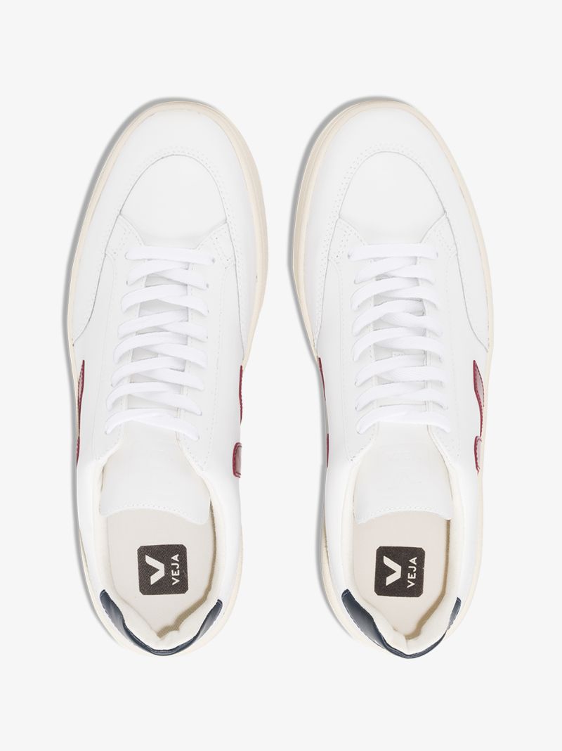 White V-12 Leather Sneakers