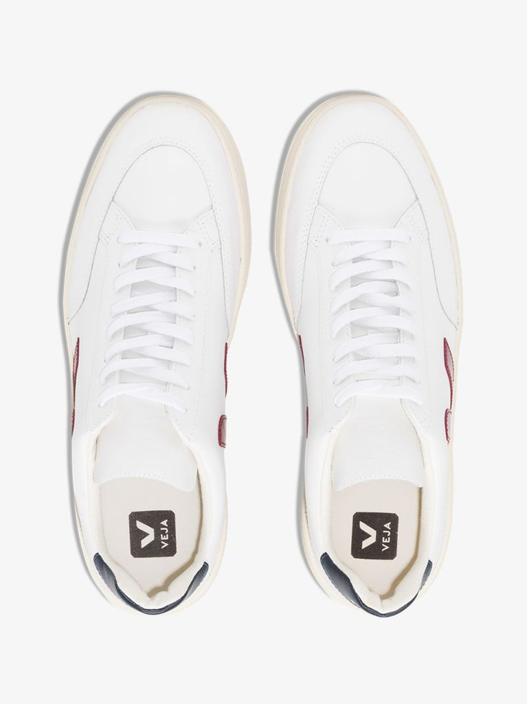 White V-12 Leather Sneakers