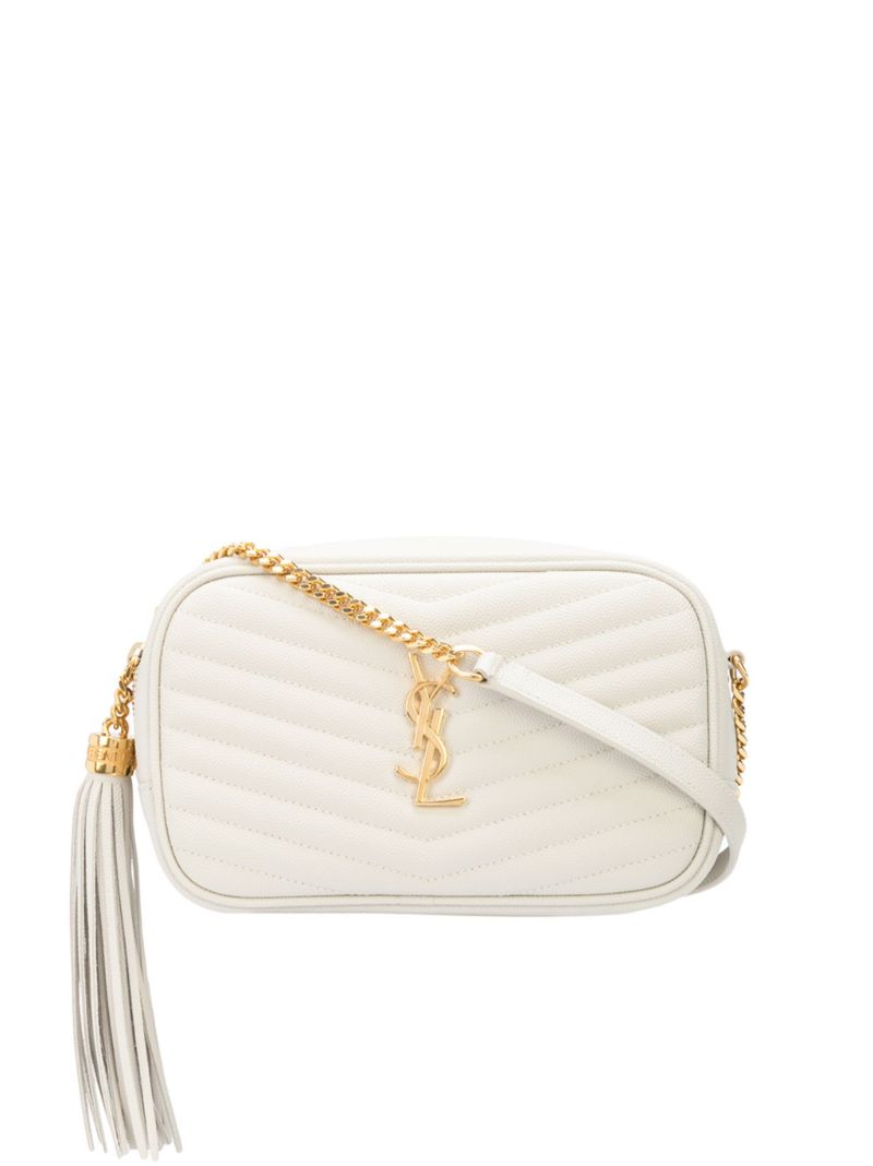 White Lou Mini Leather Camera Bag