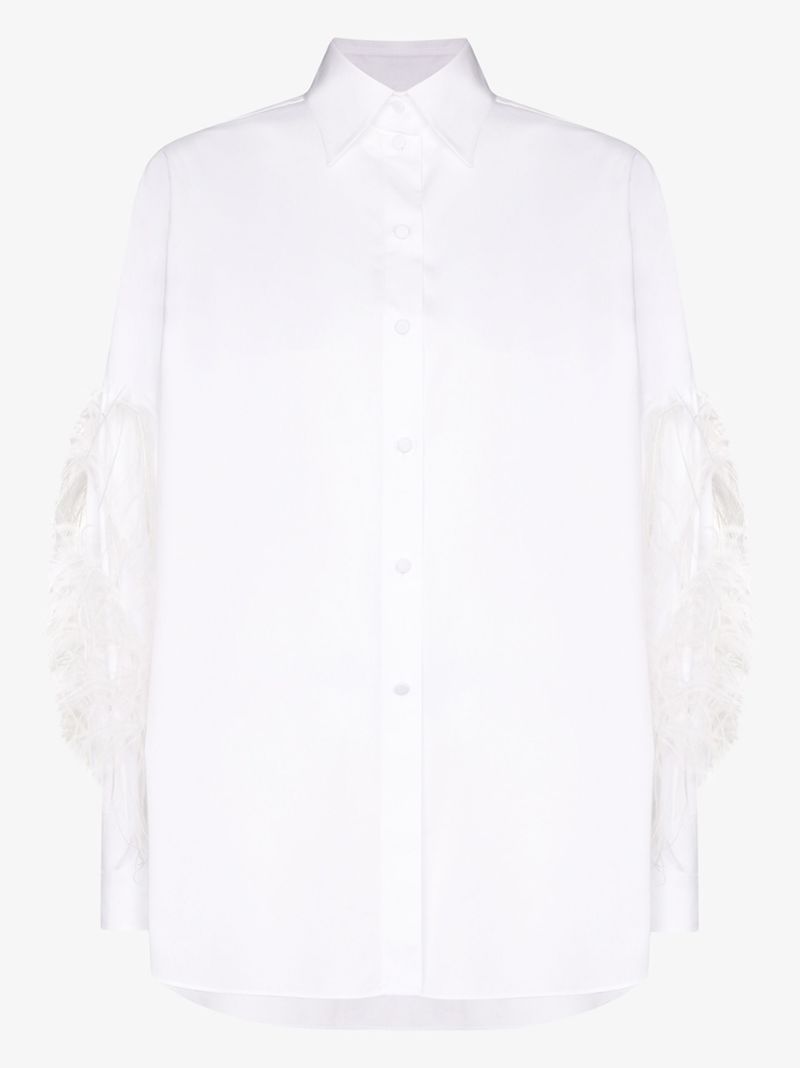 Feather Sleeve Cotton Shirt