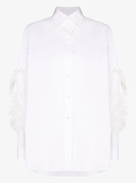 Feather Sleeve Cotton Shirt