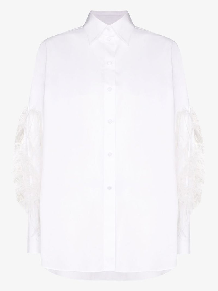 Feather Sleeve Cotton Shirt