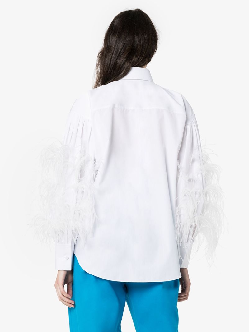 Feather Sleeve Cotton Shirt