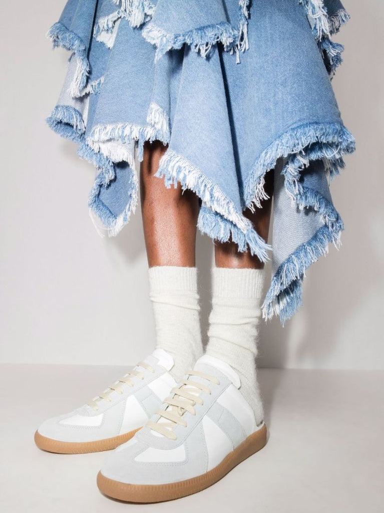 White Replica Leather Slip-on Sneakers