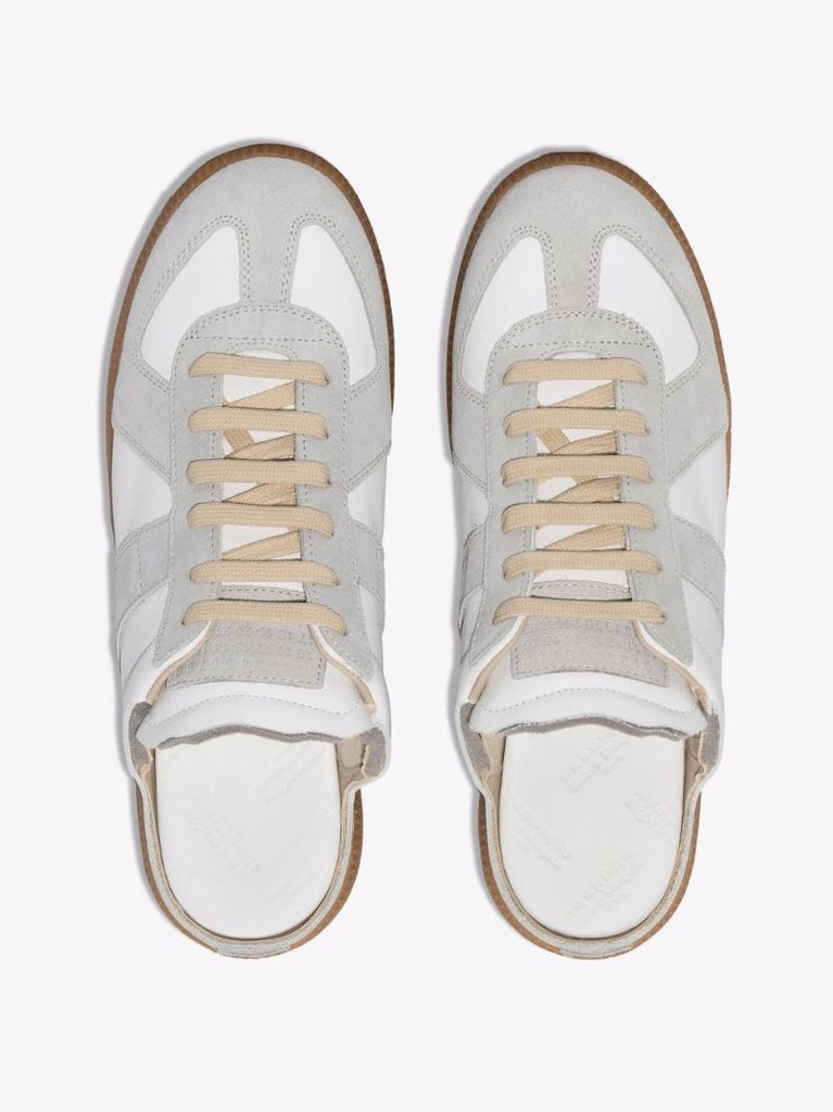 White Replica Leather Slip-on Sneakers