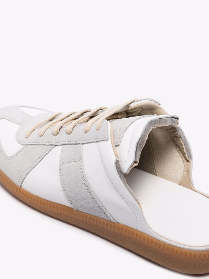 White Replica Leather Slip-on Sneakers