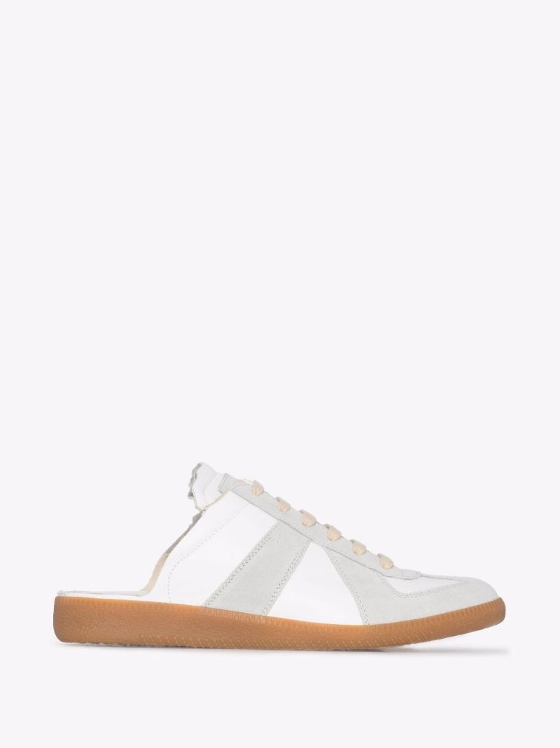White Replica Leather Slip-on Sneakers