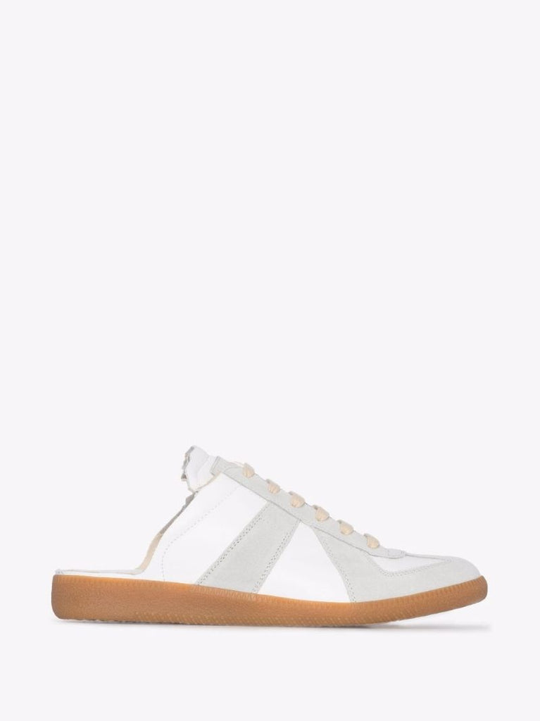 White Replica Leather Slip-on Sneakers