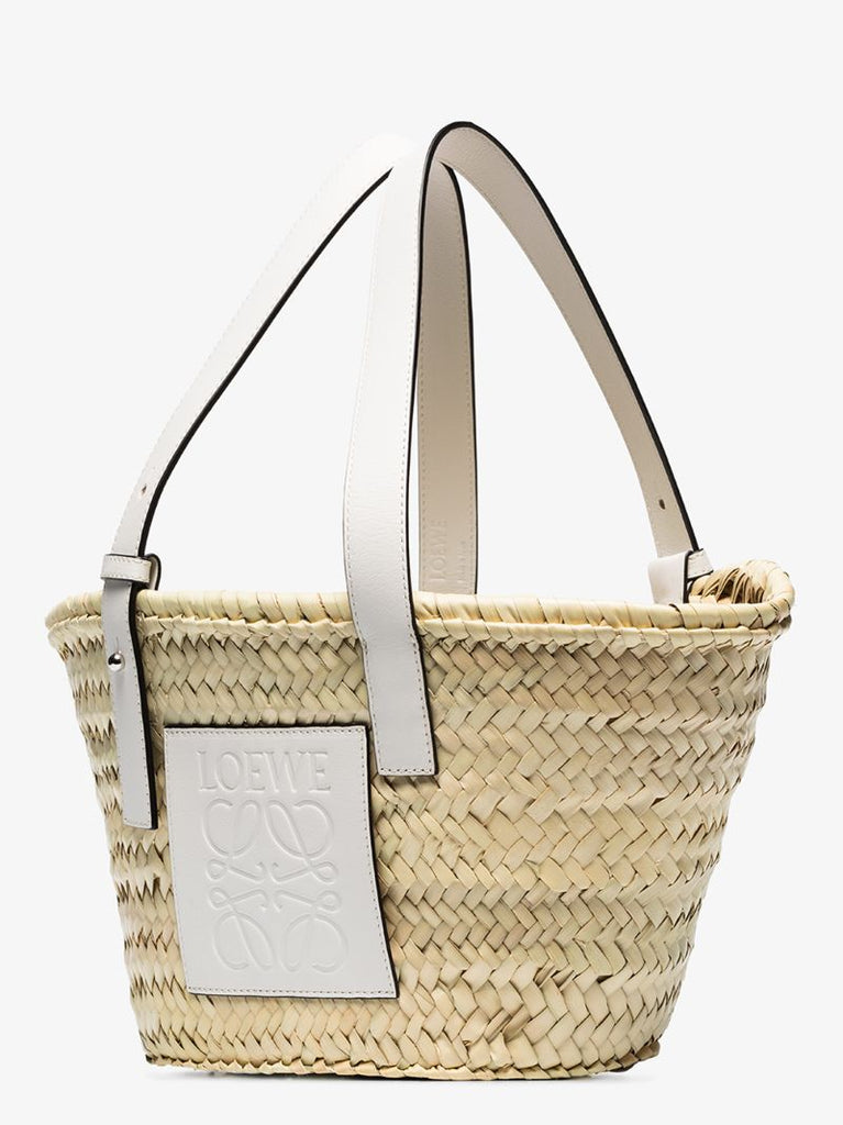 Neutral Raffia Basket Tote Bag
