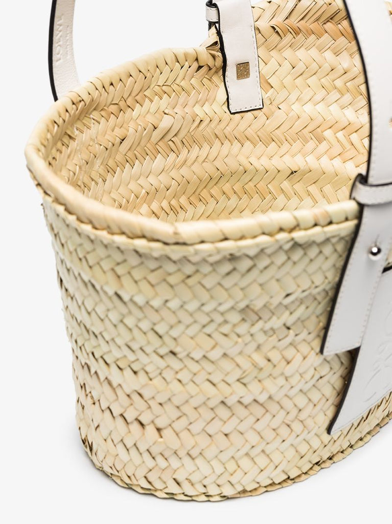 Neutral Raffia Basket Tote Bag