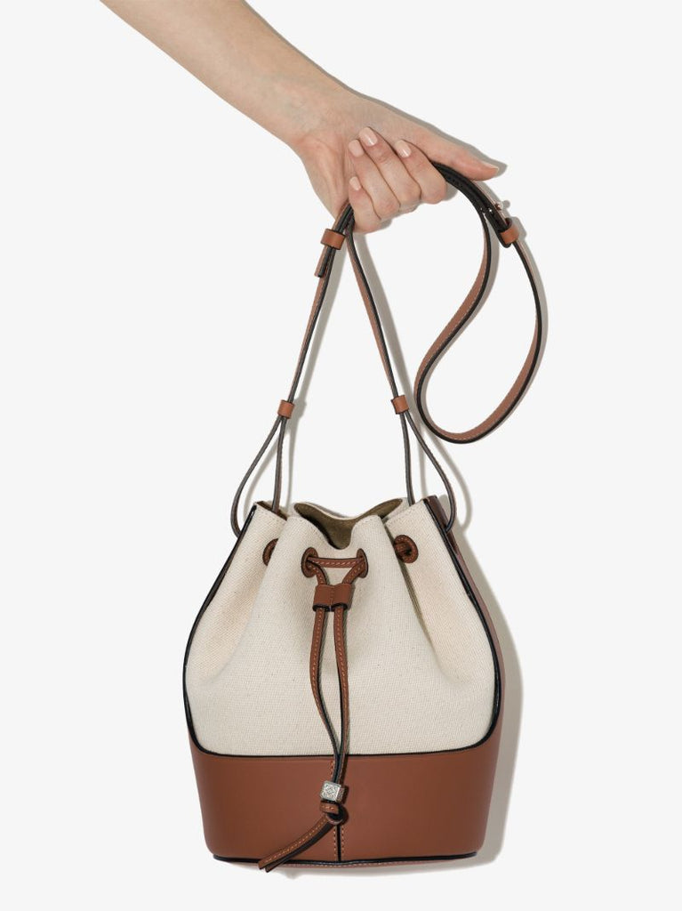 Cream Balloon Canvas Bucket Bag