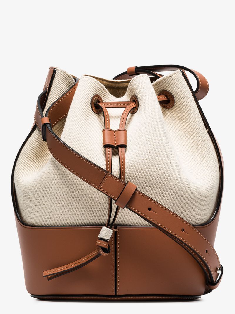 Cream Balloon Canvas Bucket Bag