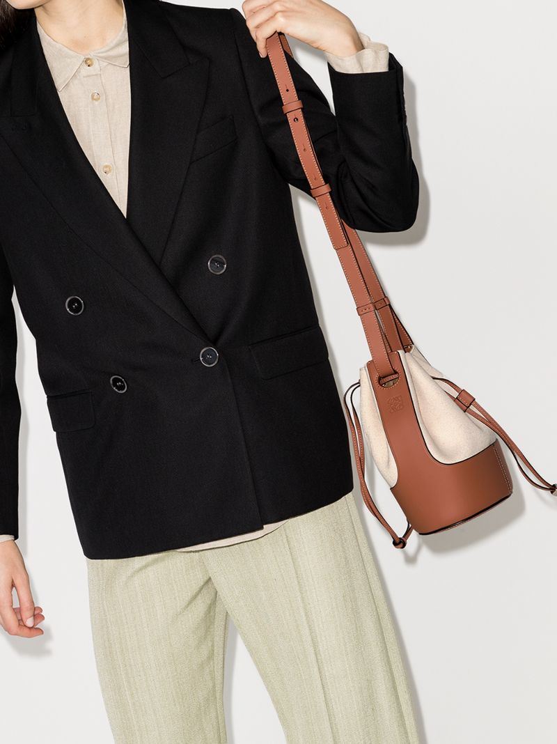 Cream Balloon Canvas Bucket Bag
