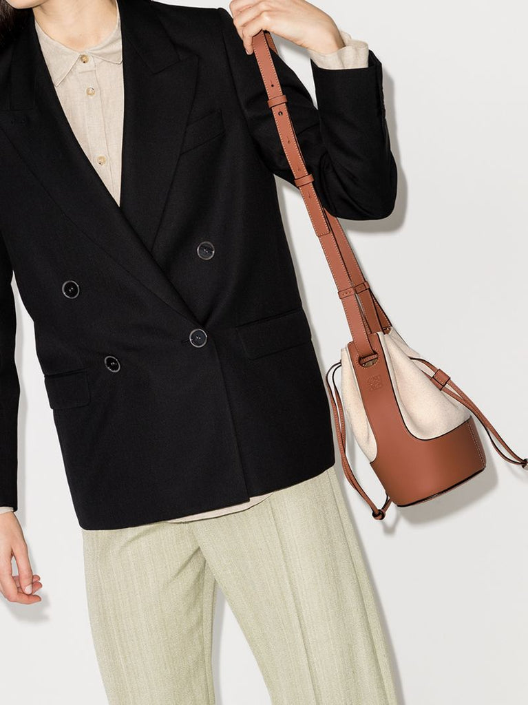 Cream Balloon Canvas Bucket Bag