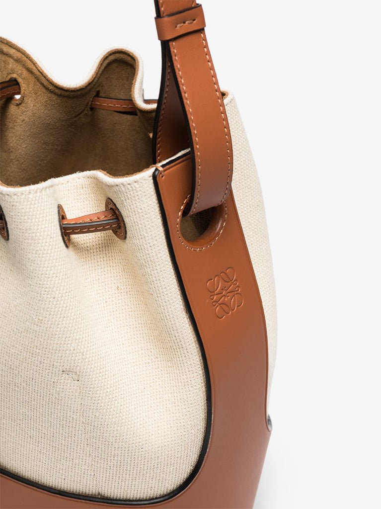 Cream Balloon Canvas Bucket Bag