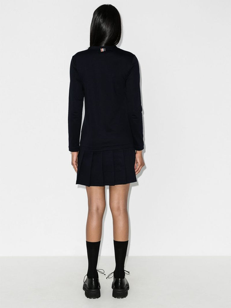 Jersey Drop Waist Pleated Mini Dress