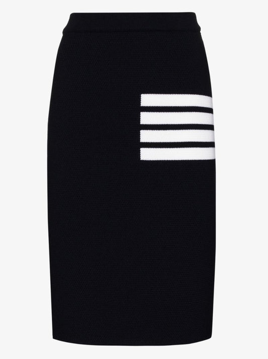 4-bar Stripe Wool Pencil Skirt
